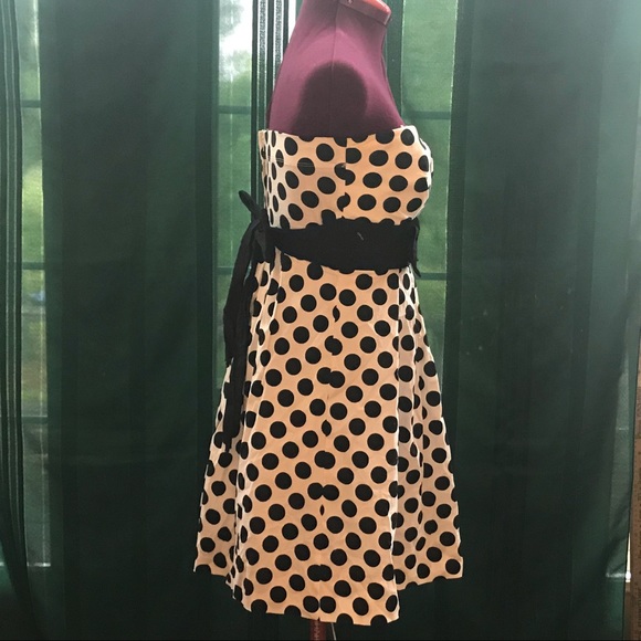 Speeckless strapless dress white black polka dots - Picture 2 of 5